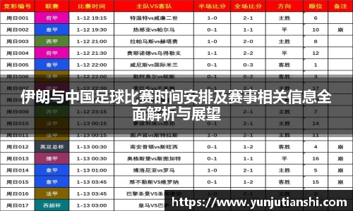 伊朗与中国足球比赛时间安排及赛事相关信息全面解析与展望